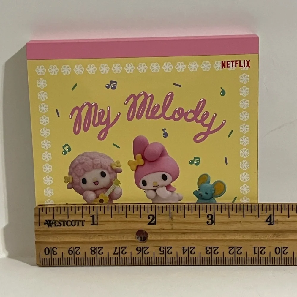 My Melody and Sweet Piano Small Square Memo Pad-Netflix My Melody and Kuromi